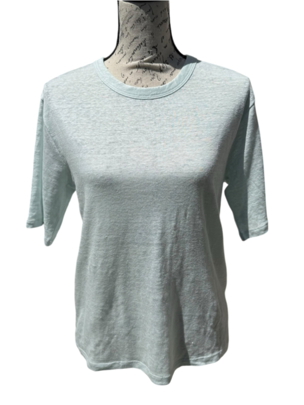 Women's Banana Republic 100% Linen Short Sleeve Tee, Light Blue, Size S